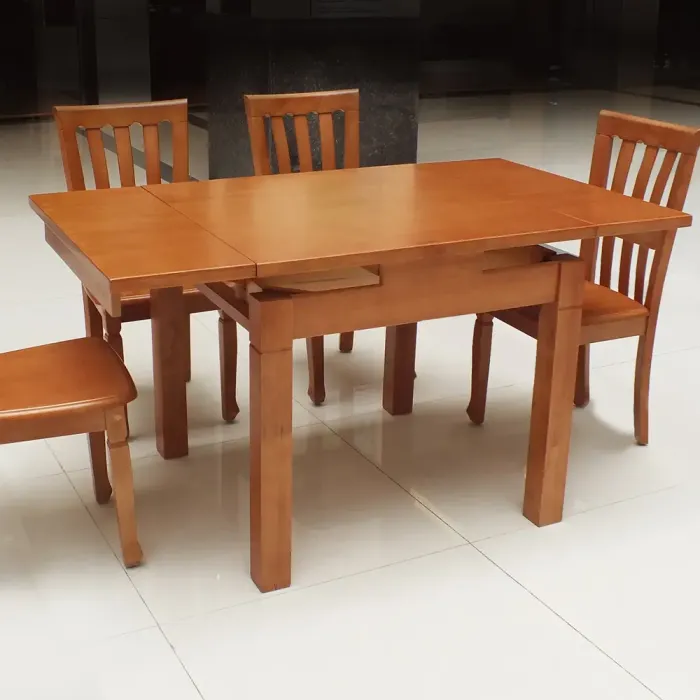 折叠餐桌 伸缩餐桌 简约实木餐桌时尚椅组合宜家小户型饭桌餐桌子