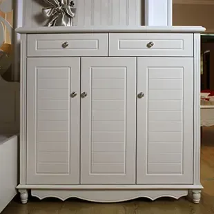 优家优乐 田园鞋柜 韩式鞋柜 欧式风格鞋柜烤漆三门鞋柜 超大白色