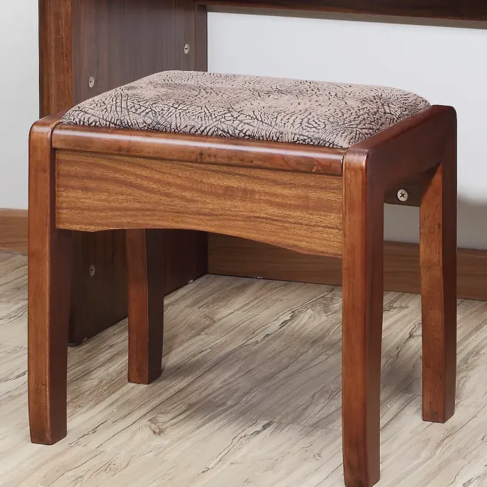 苏珊家具 新中式现代简约梳妆台 乌金木色 实木框架 带妆凳 108