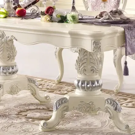 心居名家 法式餐厅家具 法式餐桌 餐台 法式贴银箔餐桌