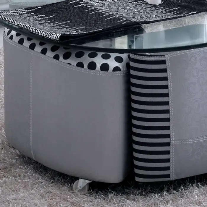 酷歌家居 包邮客厅茶几 现代时尚简约 钢化玻璃皮配布茶几 c10