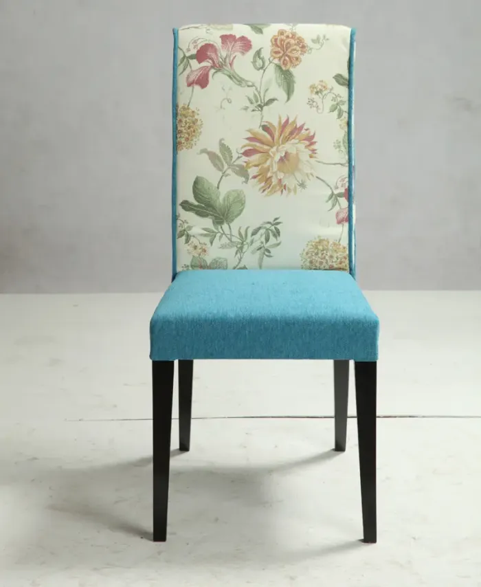 伊力诺依家具 时尚简约百搭布艺全实木餐椅 现代东南亚椅子餐桌椅