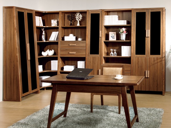 简迪 实木家具中式书柜书橱带柜门自由组合书架简约转角书柜 y02