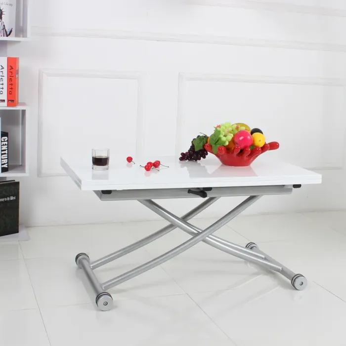 易格佳美 现代多功能茶几 可升降旋转折叠桌面餐桌 2219-s-1 包邮