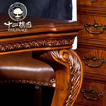 十二橡园 美式长餐桌家具 田园乡村餐台 1.8米长餐桌 复古风格
