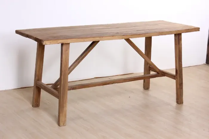 铮舍 老榆木桌子 复古书桌 全实木 简约 写字台 个性书桌 简欧