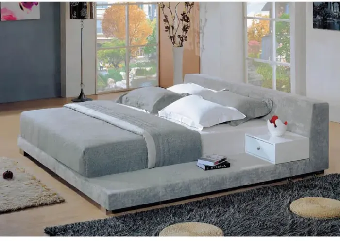 克丽丝现代简约布艺床 布床双人床1.8 1.5米榻榻米床婚床特价包邮