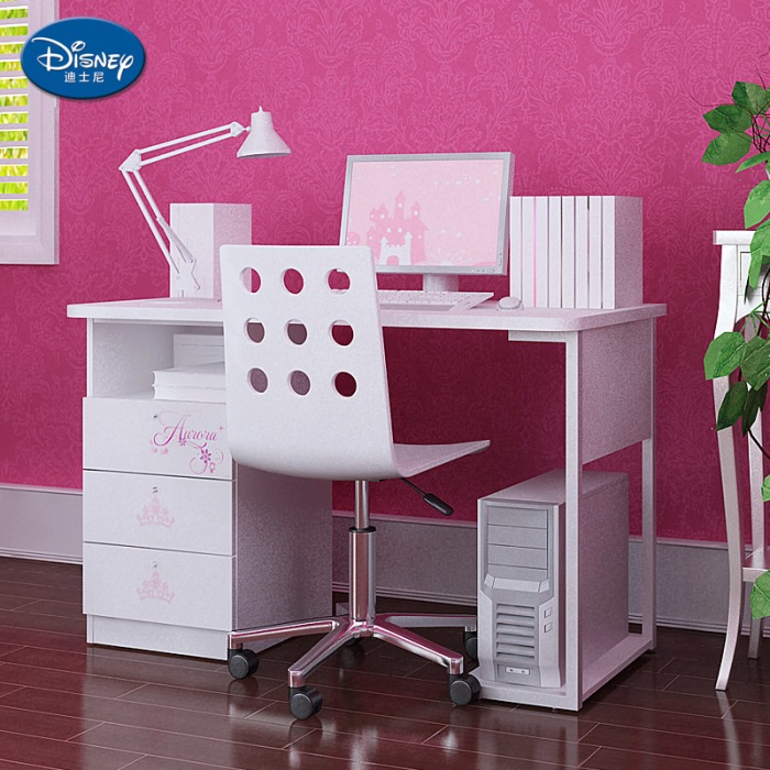 迪士尼儿童家具 儿童书桌书架组合 七公主系列学生书桌学习桌