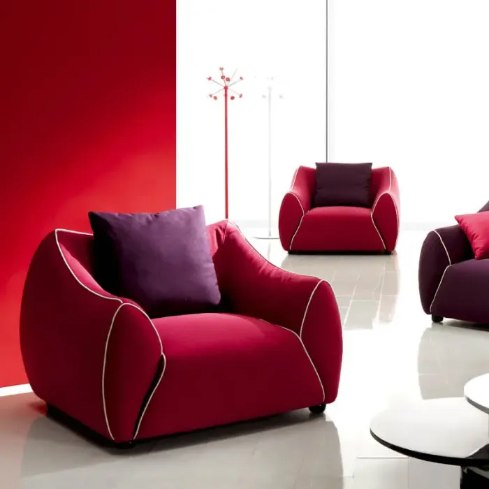 达达家居 沙发 布艺沙发 组合 紫红色 客厅 公寓型 沙发 by001
