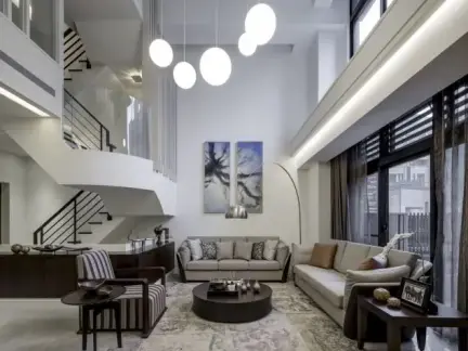 2019别墅大厅楼中楼效果图-房天下装修效果图