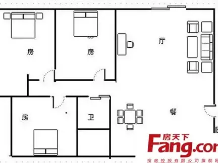 三室兩廳一衛設計戶型圖紙