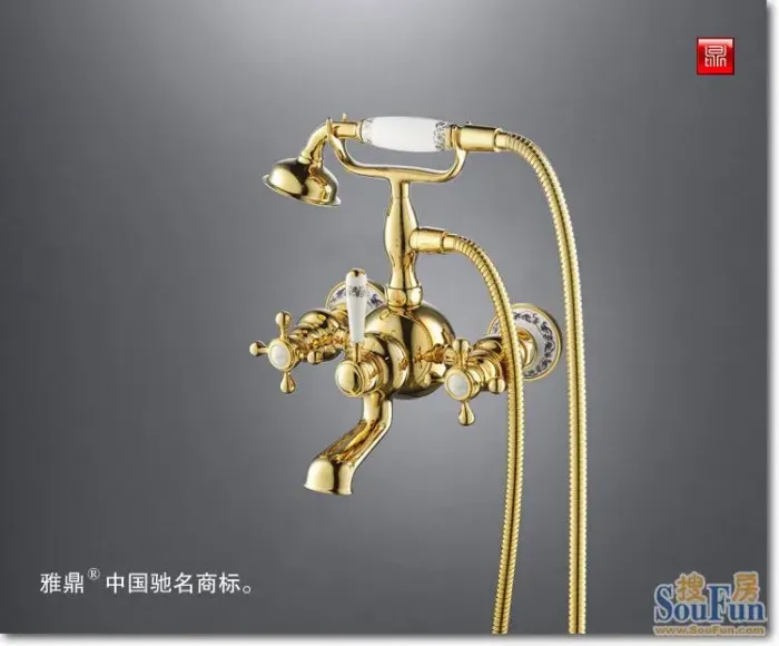 雅鼎卫浴塞纳系列8053060vf浴缸龙头带墙座花洒