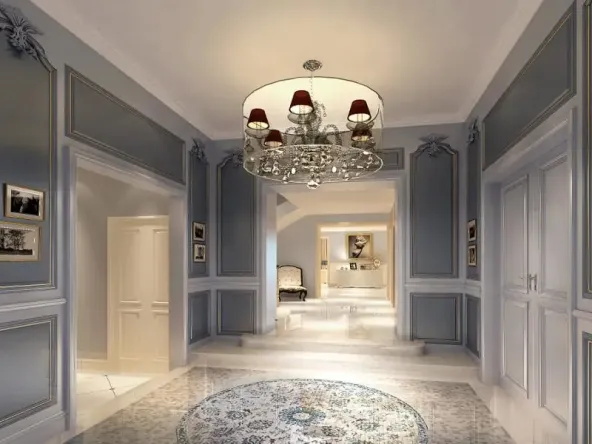 济南鹭峯国际西式古典别墅装修效果图_300平米50万装修设计案例-济南