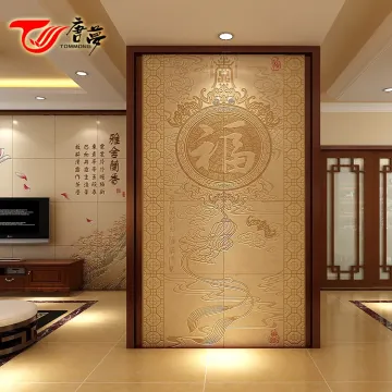 唐梦zs6006玄关背景墙瓷砖 五福临门