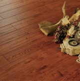 安信地板 纯实木 栎木手刮艺术复古地板 亚花梨色