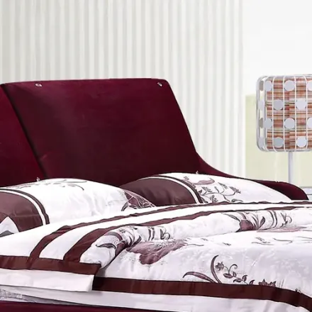 布床布艺床 时尚现代简约1.8米 紫色双人床 8012