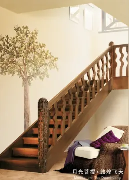 名杉楼梯中式实木楼梯