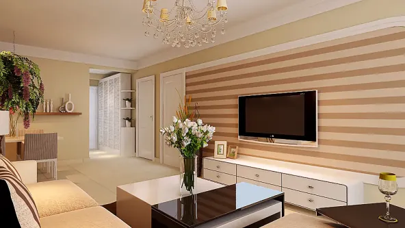 天津星河御城现代简约三居室装修效果图_126平米5万装修设计案例-天津