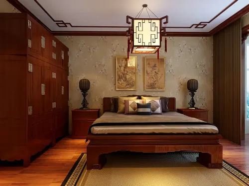 太原文庭半里中式风格200平米装修效果图