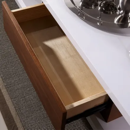 丽维家 胡桃木白色烤漆茶几