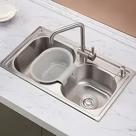 邦斯特 304不锈钢水槽 超小双槽 经济实用 厨房水槽 配件齐全