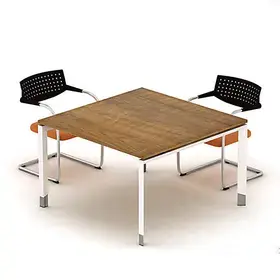 奥派办公 现代简约洽谈桌咖啡桌子 方形桌板式 钢脚方桌