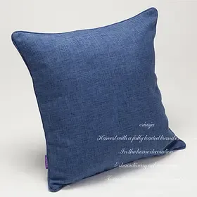 克瑞斯 靠垫 靠枕 抱枕 腰枕 办公室 靠枕套 韩国棉麻蓝色靠包