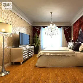 浩邦实木地板 蔷薇木仿古手抓纹 家用金黄色纯实木地板 厂家直销