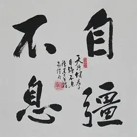 锦翰堂 鹤庐散人 书法《自强不息》字画真迹 客厅有框画【定制】