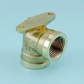 全铜加厚4分双内丝弯头可固定90度水管接头带底座铜弯头