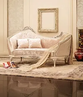 赫皇家具/新古典家具/后现代/ 欧式金银箔/系列三实木贵妃床