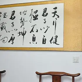 【天行健君子以自強不息地勢坤君子以厚德載物】書法作品真跡字畫