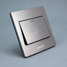 视贝官方特价墙壁开关插座面板16a一开门铃逸美b系列拉丝钢架114