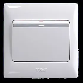 电工十大品牌tj天基雅居系列16a一位回弹式开关荧光条开关面板