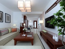 新中式风格-两室两厅-众美绿都
