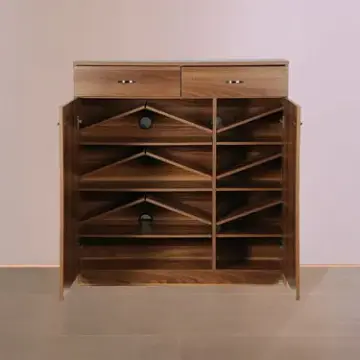 真荣小虎大容量鞋柜 宜家简约s-32多用型鞋柜 胡桃色田园防尘