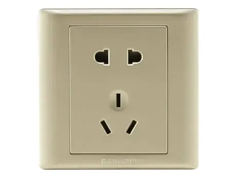 飞雕插座 a3香槟金系列 五孔插座