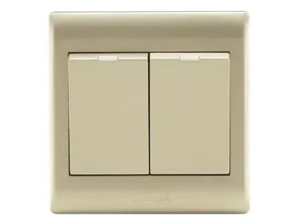 飞雕开关 a3香槟金系列 两开双控
