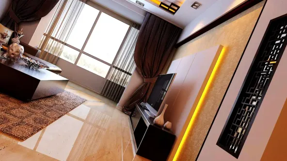 电视墙虚光灯带效果