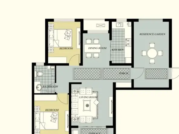 天洲视界城110.19平米两室两厅户型图
