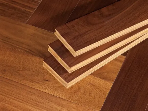 瑞嘉地板 黑胡桃实木复合7707 环保板材