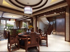中海国际社区 400平别墅 中式风格