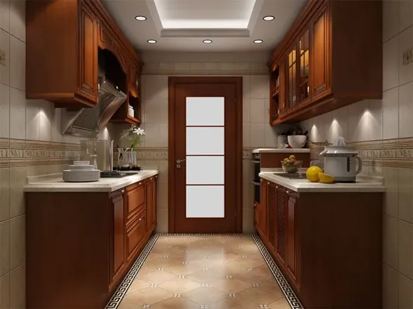 宇曼整体橱柜全屋定制中式实木厨柜门定做灶台拉手开放式厨房装修