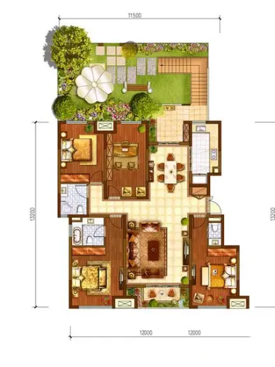 西安四居室户型图装修样板间