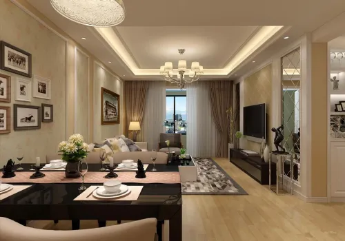 现代简约89平米三房二厅清新装修效果图