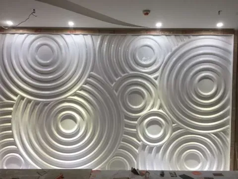 高强度增强石膏grg白色波纹墙面浮雕造型