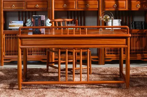 [颐和缘] 新中式 非洲进口樱桃木 传统榫卯工艺 书桌