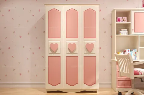 [达美风情] 地中海风格 甜蜜粉色儿童衣柜 三门衣柜