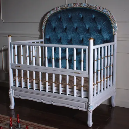 fp家居欧式古典实木雕花家具法式巴洛克豪华婴儿床宫廷欧式婴儿床