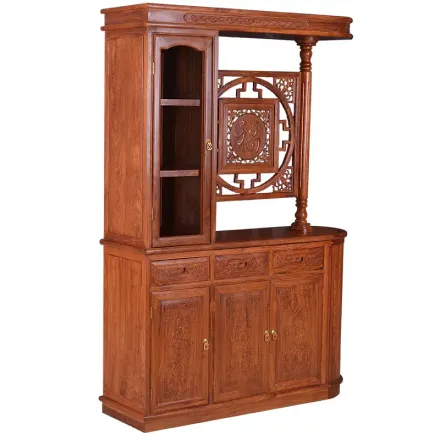 兰之阁 红木客厅柜 实木隔断 花梨木玄关酒柜 烫蜡工艺 lg-k04